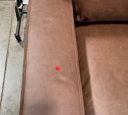 Open Box: Turner Square Arm Leather Grand Sofa without Nailheads (104"W, 39"D), 3X3 - Gravel Chocolate, Dark Walnut