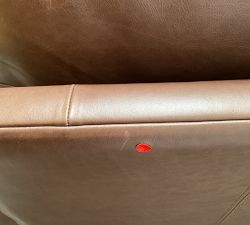 Open Box: Turner Square Arm Leather Grand Sofa without Nailheads (104"W, 39"D), 3X3 - Gravel Chocolate, Dark Walnut