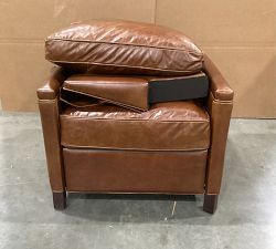 Open Box: Tyler Square Arm Leather Manual Tall Recliner without Nailheads (41") - Statesville Molasses, Espresso