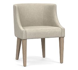 Open Box: Varni Leather Side Dining Chair - Statesville Pebble, Seadrift Legs