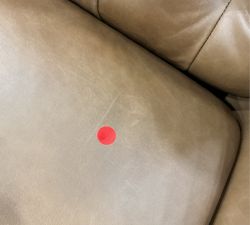 Open Box: Wells Tufted Leather Swivel Chair (34") - Vintage Caramel, Brushed Nickel Base