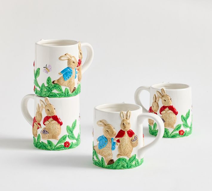 Peter Rabbit Stoneware Mugs, Set of 4 - Mixed | Pottery Barn