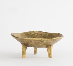 Rustic Brass Decorative Footed Bowl