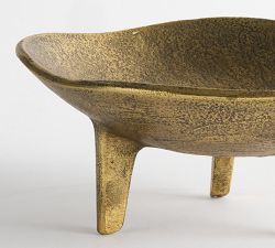 Rustic Brass Decorative Footed Bowl
