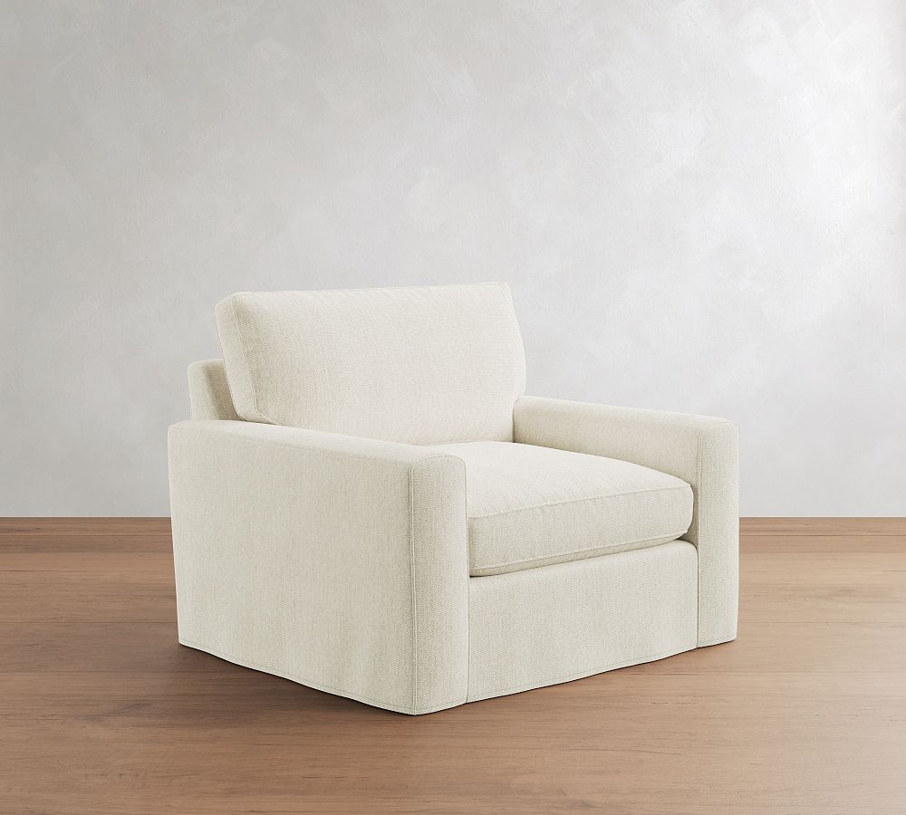 Pearce Square Arm Deep Seat Slipcovered Chair and a Half by Pottery Barn