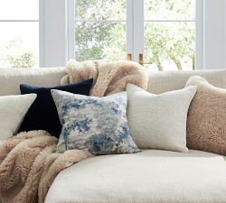 Jardin Painterly Blue Toile Print Pillow Cover