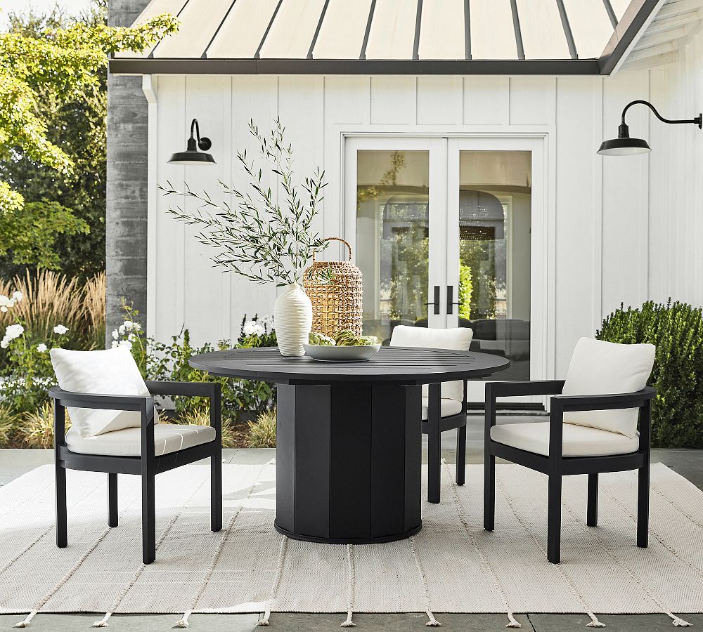 Malibu Metal Round Outdoor Grand Dining Table (56") by Pottery Barn