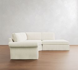 Pearce Roll Arm Deep Seat Slipcovered 3-Piece Bumper Sectional (127")