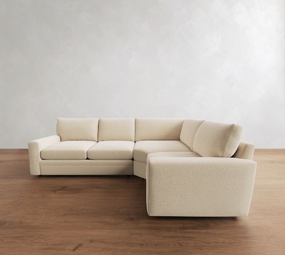 Pearce Modern Square Arm Deep Seat 3-Piece Wedge Sectional (123") by Pottery Barn