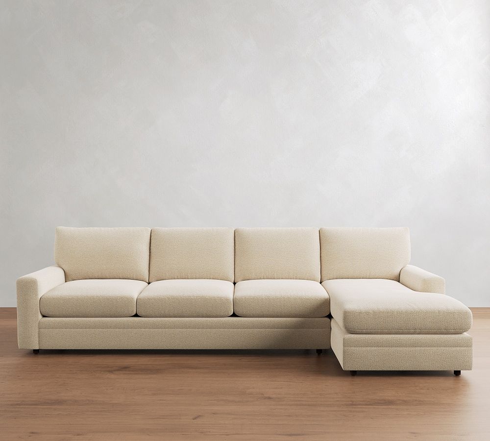 Pearce Modern Square Arm Deep Seat Chaise Sectional (101"-131") by Pottery Barn