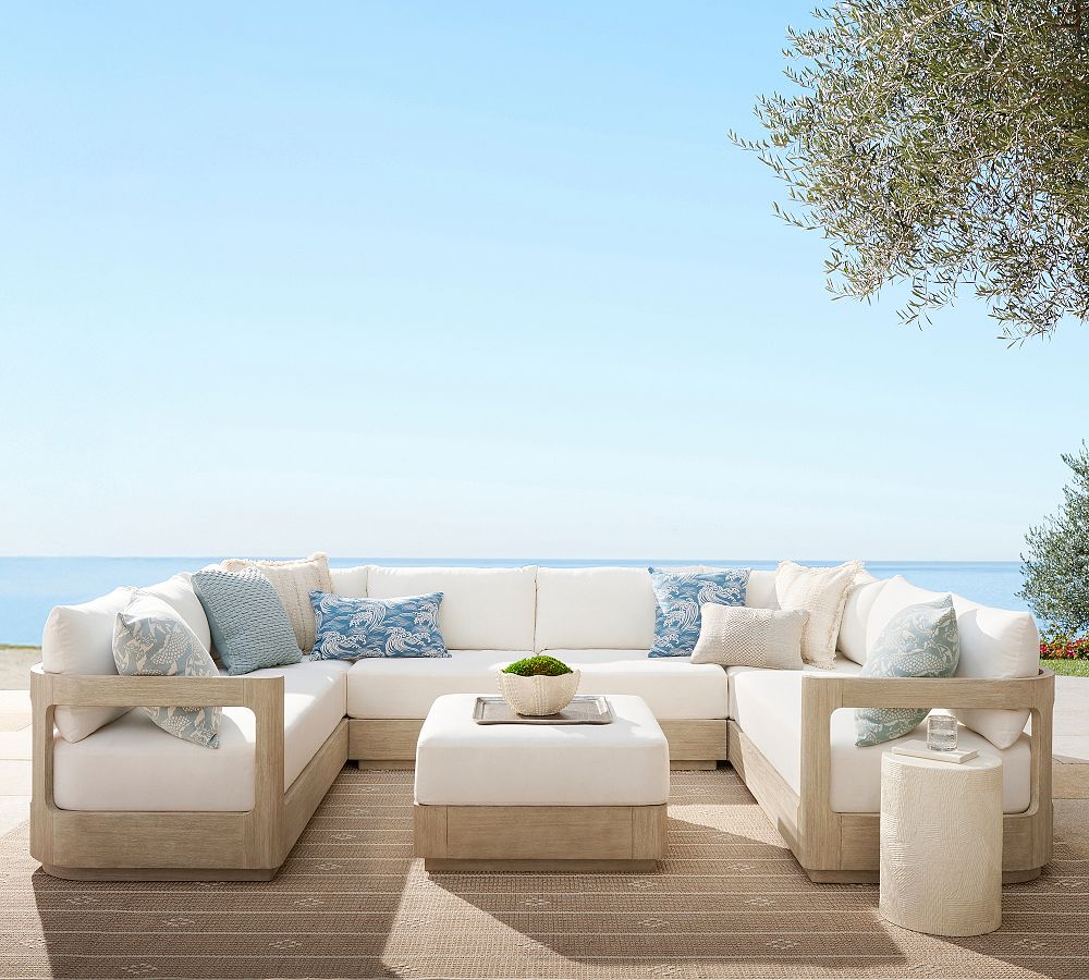 Aptos 6-Piece U-Shaped Outdoor Sectional (129") by Pottery Barn