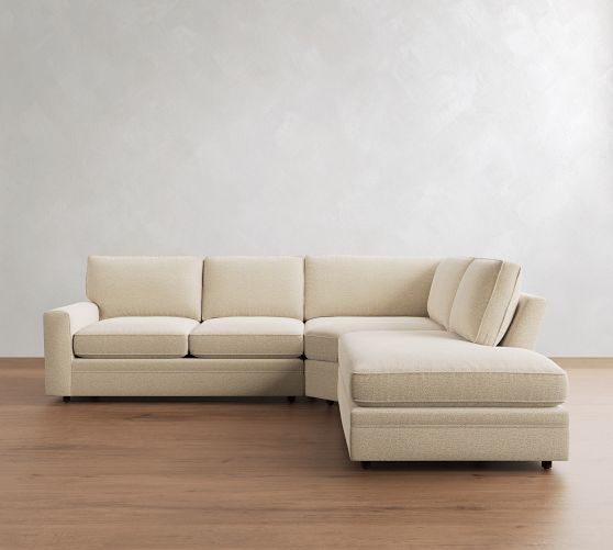 Pearce Square Arm Deep Seat 3-Piece Bumper Sectional (123") by Pottery Barn