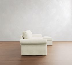 Pearce Roll Arm Deep Seat Slipcovered Chaise Sectional (110"&ndash;150")