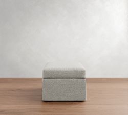 Cameron Modern Square Arm Slipcovered Ottoman and a Half
