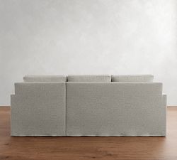 Cameron Modern Square Arm Slipcovered Chaise Sectional (98")