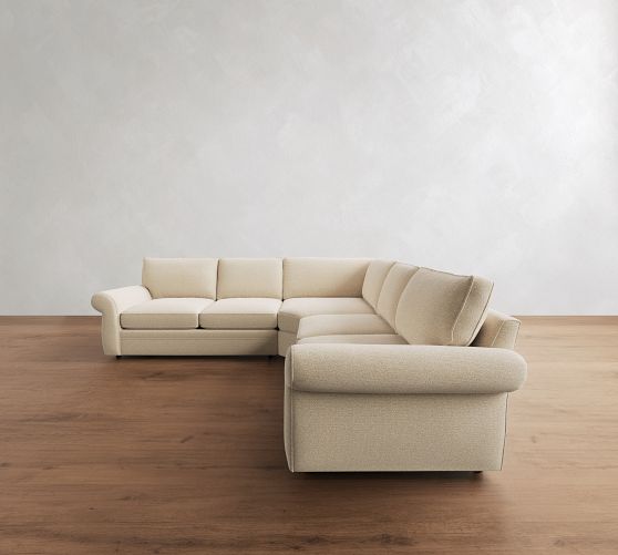 Pearce Roll Arm Deep Seat 3-Piece L-Shaped Sectional (127") by Pottery Barn
