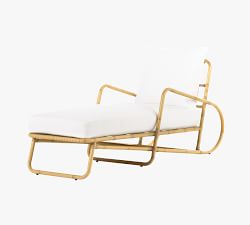 Elm Faux Rattan Single Outdoor Chaise Lounge