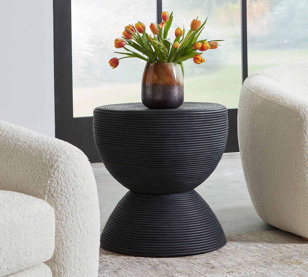 MJ Round Rattan Side Table (22") by Pottery Barn
