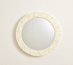 Open Box: Larsen Bone Round Wall Mirror (30"Dia)