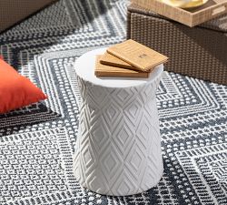 Josiah Ceramic Round Outdoor Accent Table (14")