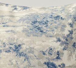 Jardin Painterly Blue Toile Print Pillow Cover