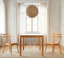 Jardine Square Teak &amp; Marble Dining Table (35"w)