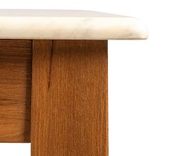 Jardine Square Teak &amp; Marble Dining Table (35"w)