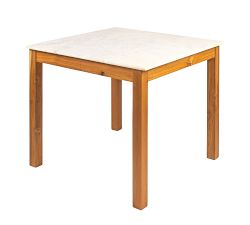 Jardine Square Teak &amp; Marble Dining Table (35"w)