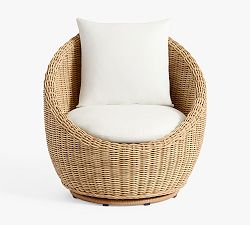 Open Box: Huntington Petite Swivel Outdoor Papasan with Cushions - Natural