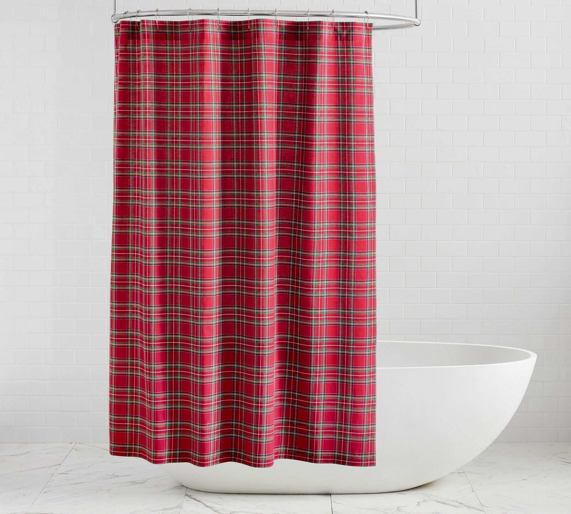 Stewart Plaid Shower Curtain by Pottery Barn