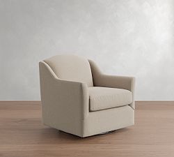Open Box: Belen Swivel Chair - Performance Rustic Linen Parchment