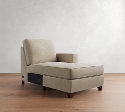 Open Box: Cameron Square Arm Right Chaise - Performance Basketweave Parchment, Espresso