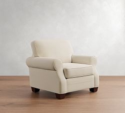 Open Box: Fremont Roll Arm Chair - Rustic Chenille Ivory