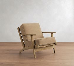 Open Box: Raylan Leather Chair - Nubuck Wheat, Brown