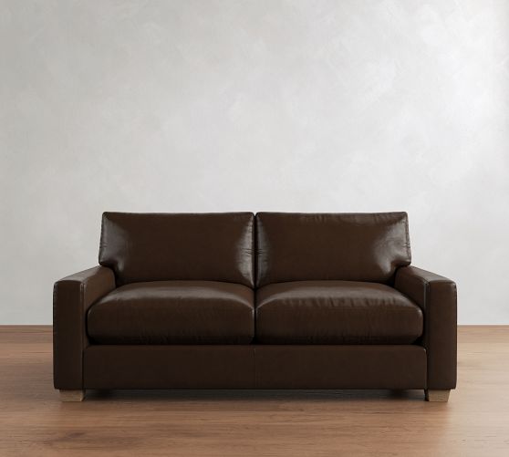 PB Comfort Modern Square Arm Leather Sleeper Sofa (58"-81") by Pottery Barn