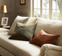 Pieced Hide Whipstitch Lumbar Pillow Cover