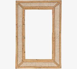 Ash Rattan Rectangular Wall Mirror