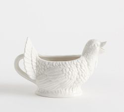 Figural Turkey Stoneware Gravy Boat
