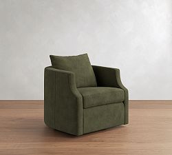 Monroe Barrel Arm Leather Swivel Chair