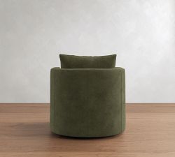 Monroe Barrel Arm Leather Swivel Chair