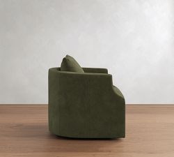 Monroe Barrel Arm Leather Swivel Chair