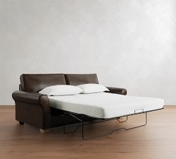PB Comfort Modern Roll Arm Leather Sleeper Sofa (61"&ndash;87")