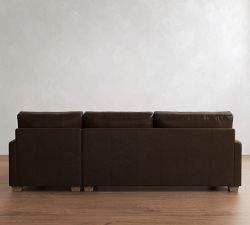 PB Comfort Modern Square Arm Leather Sleeper Chaise Sectional (108")