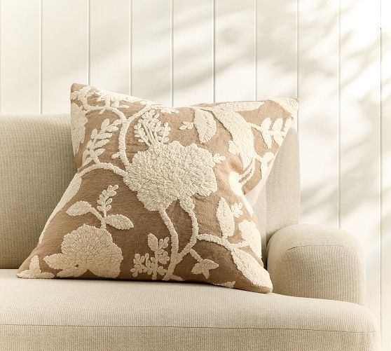 Florence Floral Embroidered Pillow Cover
