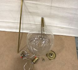 Open Box: Anderson Clear Glass Globe Pendant, Small (12" Diam.) - Vintage Brass
