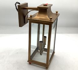 Open Box: Belvedere Metal Outdoor Double Sconce (16") - Vintage Brass