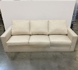 Open Box: Cameron Square Arm Sofa (86"), 3-Seater - Sunbrella® Performance Slub Tweed Pebble