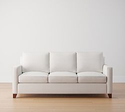 Open Box: Cameron Square Arm Sofa (86"), 3-Seater - Sunbrella® Performance Slub Tweed Pebble