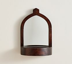 Open Box: Carved Wood Wall Sconce - Distressed Walnut