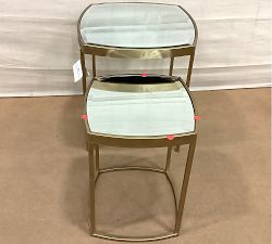 Open Box: Clara Square Glass Nesting Tables - Antique Gold